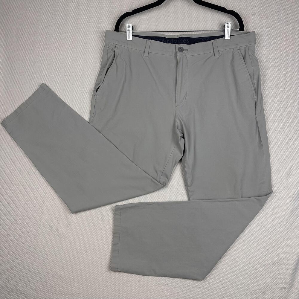 Vineyard Vines Pants Mens 38x30 Gray Performance Stretch Chino Golf Casual